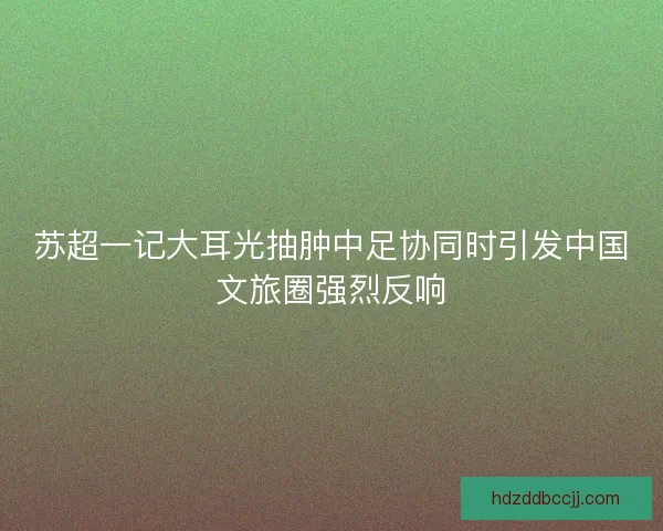苏超一记大耳光抽肿中足协同时引发中国文旅圈强烈反响