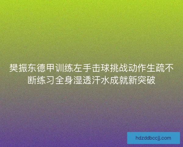 樊振东德甲训练左手击球挑战动作生疏不断练习全身湿透汗水成就新突破